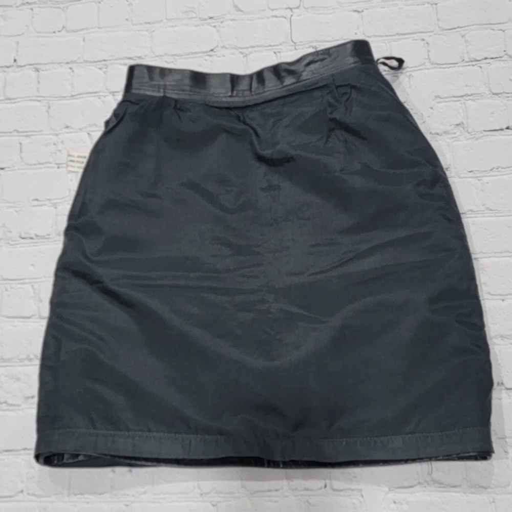 Wilsons Suede & Leather Genuine Vintage Black Leather Pencil Skirt 8 - Picture 5 of 9